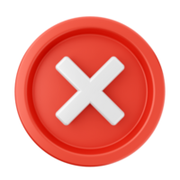 A red button with an x symbol on it png