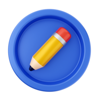 A blue plate with a pencil and a red eraser png
