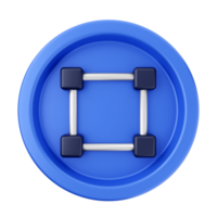A blue button with two squares on it png
