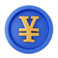 Yuan symbol on blue button png