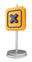 A yellow sign with an x on it png