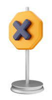 A yellow and blue sign with an x on it png