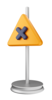 A yellow triangle with an x on it png