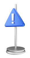 A blue triangle with an exclamation point on top png