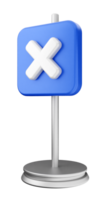 A blue sign with an x on it png