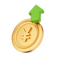 A gold coin with an arrow pointing up and a green arrow pointing down png