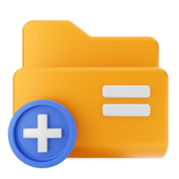 A folder with a plus sign and a file png