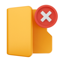 A folder with a red cross and an x png