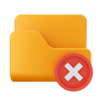 A folder with an x and a red mark on it png