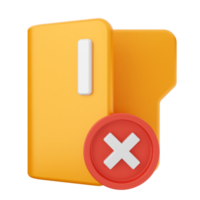 A folder with a red cross and a file icon png
