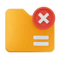 A folder icon with a red cross on it png