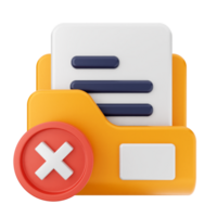 Folder icon with a red cross and a document png
