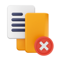 A yellow document with a red cross next to it png