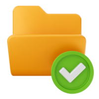 An orange folder with a green tick and a green check png