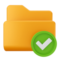 An orange folder with a green tick and a green check mark png