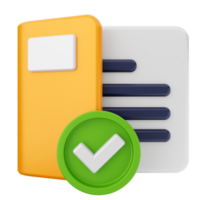 A folder with a check mark and a document png