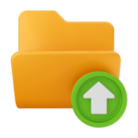An orange folder with an arrow pointing up png