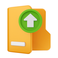 A folder with an arrow pointing up and a green icon png