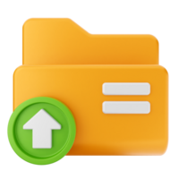 An orange folder with an arrow and a green button png