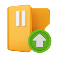 A folder with an arrow pointing up and a green button png