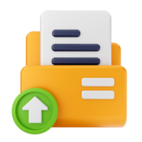 A folder with a green arrow and a document png