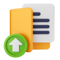 A folder with an arrow pointing up and a document png