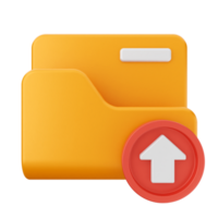 A folder with an arrow pointing up and a red icon png