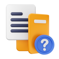 A document with question mark and a blue button png