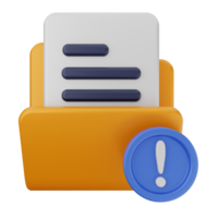 A folder with a file and an exclamation mark png