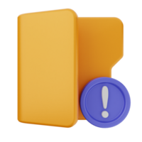A folder with a blue and orange folder and a yellow exclamation mark png