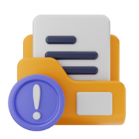 An icon of a folder with a document and an exclamation mark png