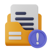 File folder icon with a document and an exclamation mark png