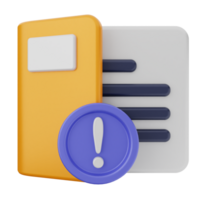 A folder with a yellow and blue folder and a blue exclamation mark png