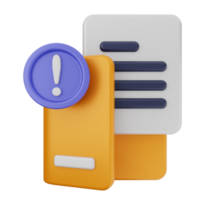 A file folder with a note and a blue exclamation mark png