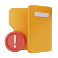 A folder with a red exclamation mark and a yellow folder png