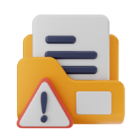 An icon of a folder with a file and a caution sign png