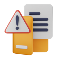 A file folder with a warning sign and a document png