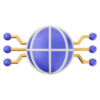 A globe with a circuit board around it png