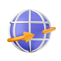 A globe with an arrow pointing to the left png