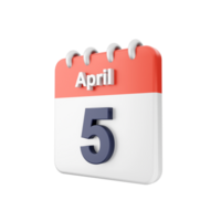 A calendar with the number 5 on it png