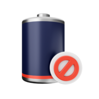 A battery with a red and white sign on it png