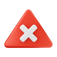 A red triangle with an x sign on it png