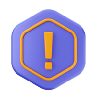A purple hexagon with an exclamation point on it png