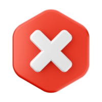 A red hexagon with an x sign on it png