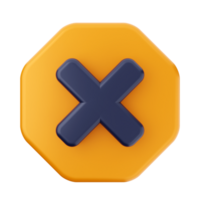 A yellow and blue octagon with an x sign png