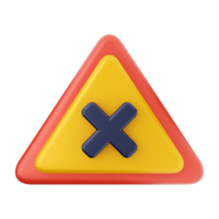 A yellow and red triangle with an x on it png