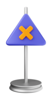 A blue and orange triangle with an x on it png