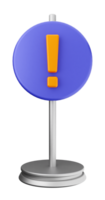 A 3d illustration of a sign with an exclamation point png