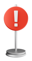 A red exclamation sign on a stand png