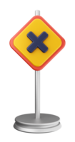 A yellow and red sign with an x on it png